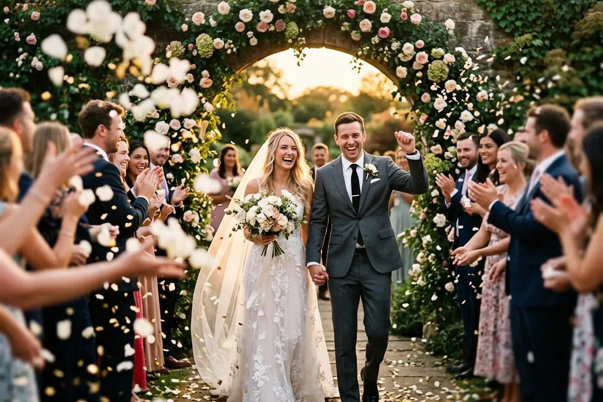 Wedding reception where guests find their candids with a selfie